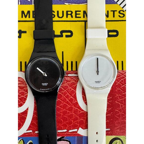 Swatch watches White Hours & Black Minutes GZS10 1995 Worldwide Packagings	NOS - Picture 2 of 7